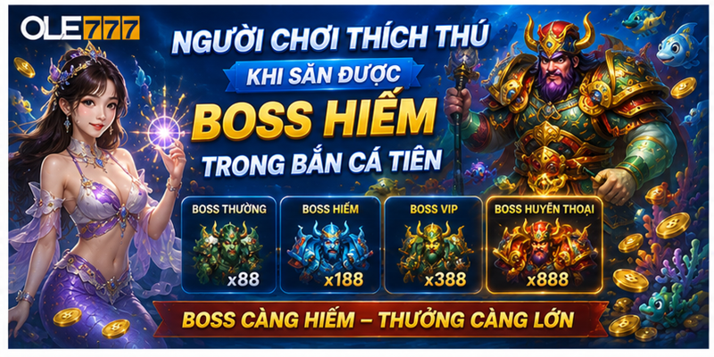 Người chơi thích thú khi săn được boss hiếm trong bắn cá tiên Người chơi thích thú khi săn được boss hiếm trong bắn cá tiên