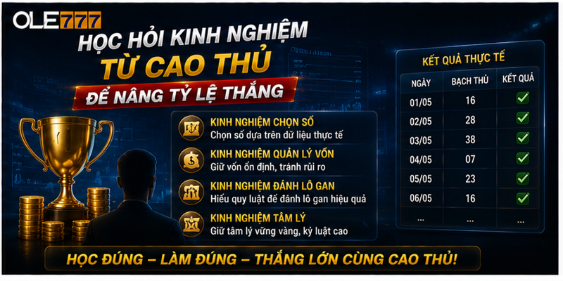 Học hỏi kinh nghiệm từ cao thủ để nâng tỷ lệ thắng Học hỏi kinh nghiệm từ cao thủ để nâng tỷ lệ thắng