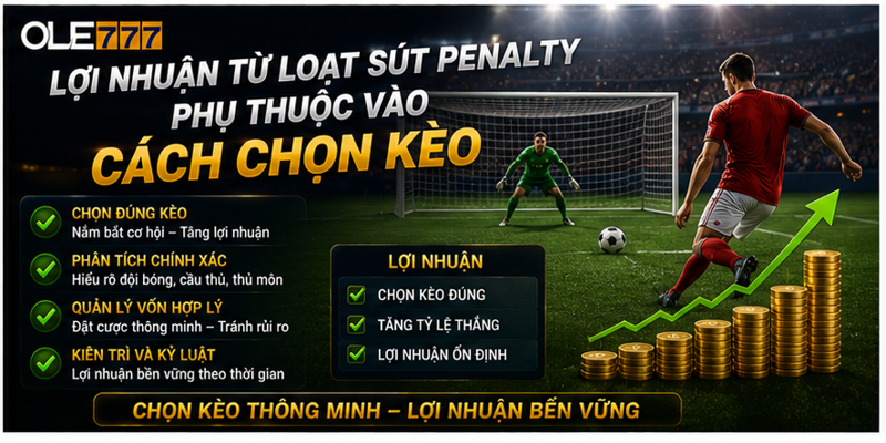 Lợi nhuận từ loạt sút penalty phụ thuộc vào cách chọn kèo Lợi nhuận từ loạt sút penalty phụ thuộc vào cách chọn kèo