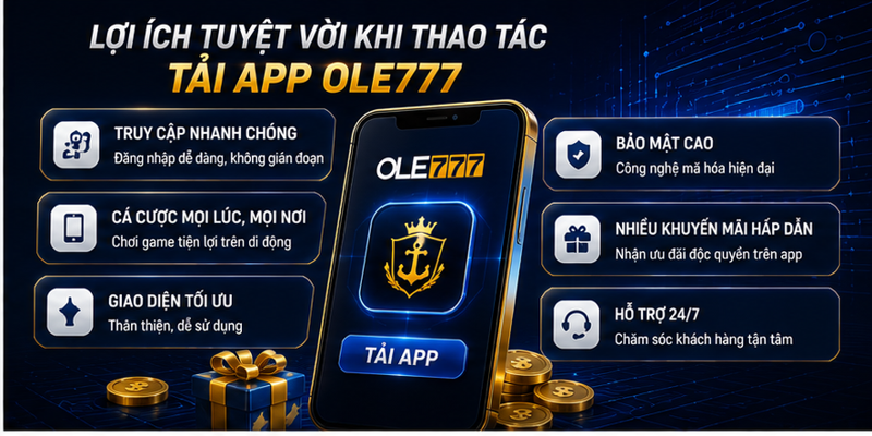 Lợi ích tuyệt vời khi thao tác tải app Ole777