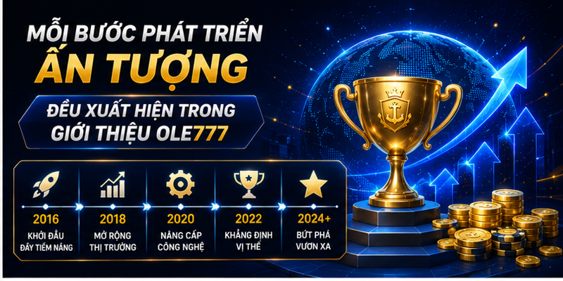 Mỗi bước phát triển ấn tượng đều xuất hiện trong giới thiệu Ole777